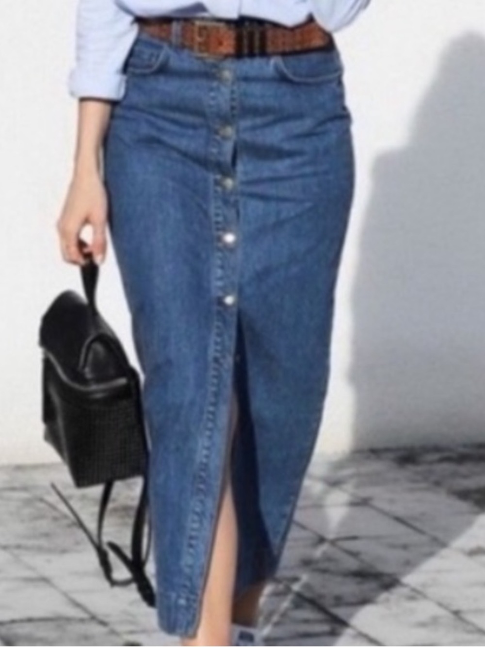 Vintage No Excuses Pencil Jean Skirt